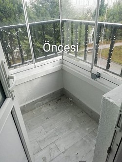 Cam balkon temizliği- (öncesi)